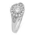 1 Carat Round High Quality Cubic Zirconia in Halo 14k White Gold