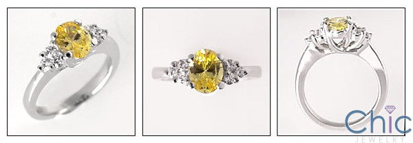 Anniversary 1.5 Canary Oval Cubic Zirconia Cz Ring