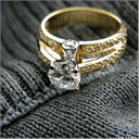 Engagement Round 1 Ct Brilliant CZ Center Pave Cubic Zirconia Cz Ring