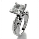 Engagement Princess 2 Ct Center Pave Cubic Zirconia Cz Ring