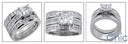 Matching Set 1 Ct Princess Center Channel Wedding Cubic Zirconia Cz Ring