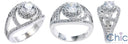 2 Ct Round Center Cubic Zirconia Ring Halo Set Pave Sides 14K White Gold Ring