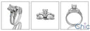 Matching Set .75 Emerald Baguettes in Channel Fitted Cubic Zirconia Cz Ring