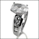 Engagement 2.5 Ct Cushion Radiant Channel Round Cubic Zirconia Cz Ring