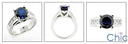 Anniversary Round 2.5 Sapphire Center Channel Cubic Zirconia Cz Ring