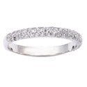 Cubic Zirconia Wedding Band 3 Rows Of Pave Set Round 2 Carat Total  14k White Gold