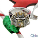 Estate 2 Ct Radiant Canary Bezel Cubic Zirconia Cz Ring