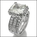 Matching Set 3.5 Princess Pave Double Cubic Zirconia Cz Ring