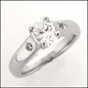 Solitaire Oval 1 Carat Lucida Style Cubic Zirconia 14k White Gold Ring