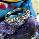 Anniversary Two Tone Channel 5 Round Stone Cubic Zirconia Cz Ring