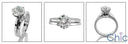 Matching Set 2 Ct Round Solitaire Plain Cubic Zirconia Cz Ring