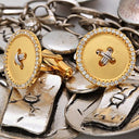 Two Tone Gold Botton Cuff links
