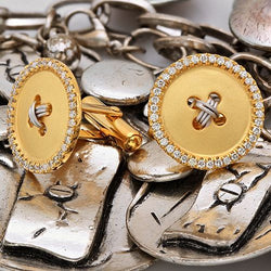 Two Tone Gold Botton Cuff links