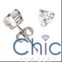 2 Ct Heart Shape Cubic Zirconia CZ Earrings