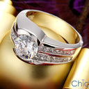 Engagement 1.25 Round Channel Set Cubic Zirconia 14K White Gold Ring
