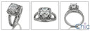 Engagement Asscher 1.25 Ct Split Cubic Zirconia Cz Ring