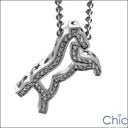 Cubic Zirconia Cz Charm .50 TCW Horse Pendant