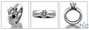 Engagement 1 Ct Round Center Channel Eternity Princess Cubic Zirconia Cz Ring