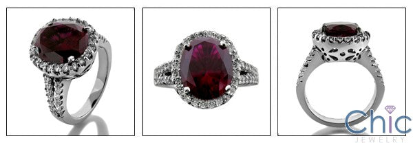 Estate 5 Ct Oval Ruby Cubic Zirconia Cz Ring