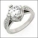 Vintage Style 1.25 Round Diamond Cubic Zirconia Cz Ring