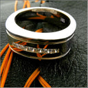 Mens 8mm Princess Channel Set Cubic Zirconia CZ Wedding Band