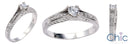 Engagement 0.30 Round HCt Engraved Shank Cubic Zirconia Cz Ring