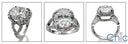 4 Carat Oval Cubic Zirconia Pave Halo Cz Engagement 14k Gold Ring