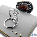 Matching Set 2 Ct Round Solitaire Plain Cubic Zirconia Cz Ring