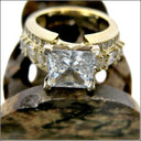 Engagement 3 Ct Princess Center Pave Channel Cubic Zirconia Cz Ring
