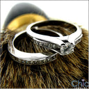 Matching Set 0.30 Round Center Stone witjh Wedding Cubic Zirconia Cz Ring