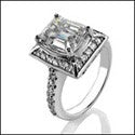 Estate 3 Ct Emerald Pave Cubic Zirconia Cz Ring