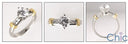 Engagement 1 Ct Round Stone 4 Prong Two Tone Cubic Zirconia Cz Ring