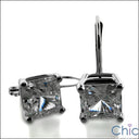 Princess Lever back Cubic Zirconia CZ Earrings