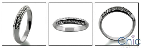 Wedding .50 TCW Pave in Two Rows Cubic Zirconia CZ Band 