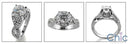 Engagement 1.25 Round Center Pave Cubic Zirconia Cz Ring