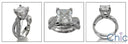 Engagement 2 Ct Princess Center Pave Prongs Ct Shank Cubic Zirconia Cz Ring