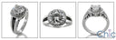2 Ct Round Cubic Zirconia in Halo Pave Cz 14K White Gold Ring