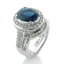 Matching Set 3 Oval Center Pave Curved Wedding Cubic Zirconia Cz Ring