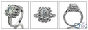 Estate 2 Ct Emerald Halo Round Bezels Cubic Zirconia Cz Ring