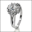 Engagement 2 Ct Round Diamond CZ Halo Cubic Zirconia Cz Ring