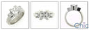 3 Stone 1.5 Total Carat Weight Princess Cubic Zirconia Prong Channel  Ring 14k White Gold