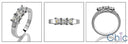 3 Stone 1.5 TCW Princess Cubic Zirconia Cz Ring