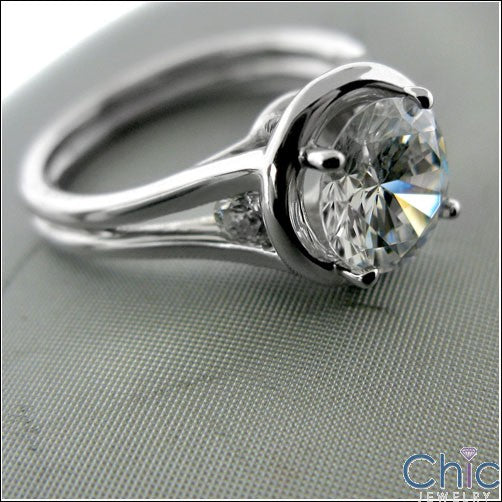 Solitaire 1.5 Brilliant Center Channel Cubic Zirconia Cz Ring