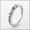 Wedding Narrow Channel Ct Pave Round Cubic Zirconia CZ Band