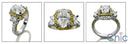 Estate 2 Ct Oval Two Tone Halo Canary Pave Engraved Shank Cubic Zirconia Cz Ring