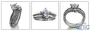 Matching Set .40 Princess Center Pave Set Wedding Cubic Zirconia Cz Ring