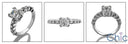 Engagement 0.75 Princess Center double prongs Cubic Zirconia Cz Ring