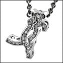 Cubic Zirconia Cz Tiger Charm In Pave Pendant