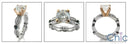 Engagement 1.5 Round Center Rose Gold Prongs Eternity Cubic Zirconia 14K W Gold Ring