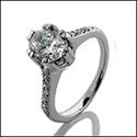 Engagement 1.5 Oval Center Pave set Shank Cubic Zirconia Cz Ring